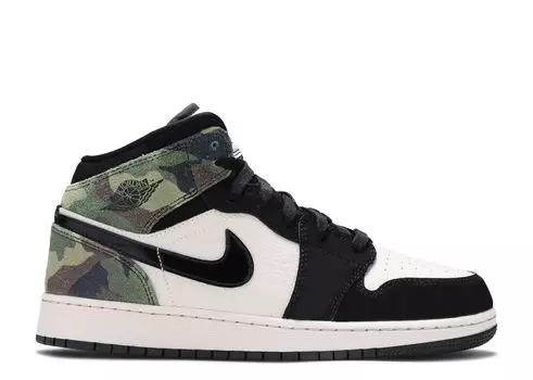 Кроссовки Air Jordan Air Jordan 1 Mid Se Gs 'Camo', черный