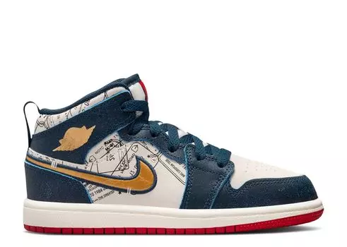 Кроссовки Air Jordan Air Jordan 1 Mid Se Ps 'Take Flight', синий