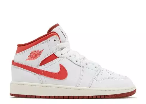 Кроссовки Air Jordan Air Jordan 1 Mid Se Gs 'White Dune Red', белый
