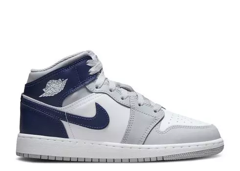 Кроссовки Air Jordan Air Jordan 1 Mid GS, цвет Wolf Grey Midnight Navy