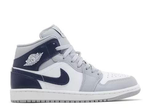 Кроссовки Air Jordan Air Jordan 1 Mid, цвет Wolf Grey Midnight Navy