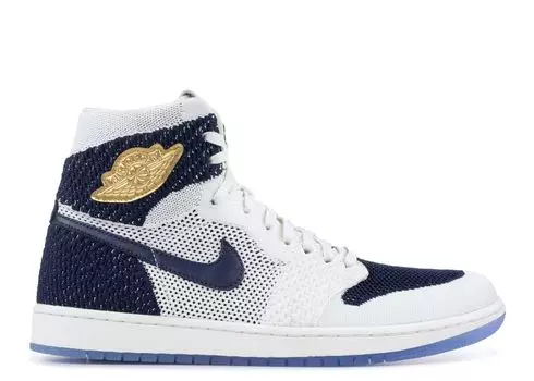 Кроссовки Air Jordan Air Jordan 1 Retro High Og Flyknit 'Re2Pect', кремовый