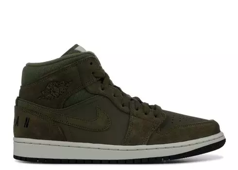 Кроссовки Air Jordan Air Jordan 1 Retro Mid 'Olive Canvas', зеленый