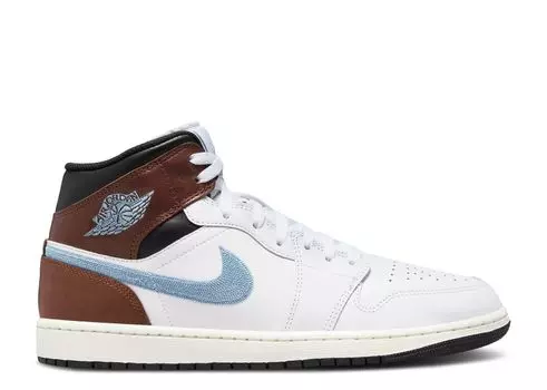 Кроссовки Air Jordan Air Jordan 1 Retro Mid Se 'Brown Blue Grey', белый