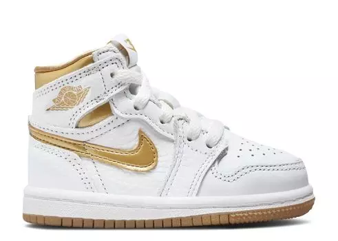 Кроссовки Air Jordan Air Jordan 1 Retro High Og Td 'Metallic Gold', белый