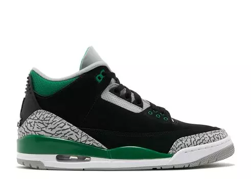 Кроссовки Air Jordan Air Jordan 3 Retro 'Pine Green', черный