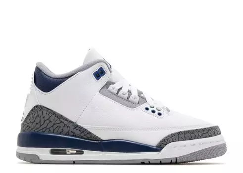 Кроссовки Air Jordan Air Jordan 3 Retro Gs 'Midnight Navy', белый