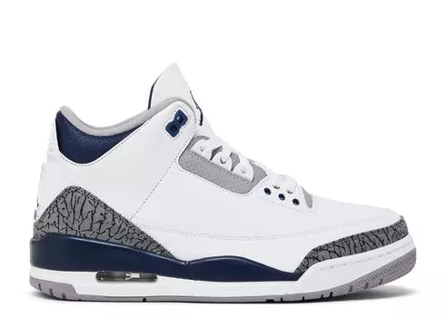 Кроссовки Air Jordan Air Jordan 3 Retro 'Midnight Navy', белый