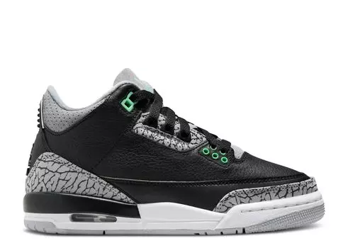 Кроссовки Air Jordan Air Jordan 3 Retro Gs 'Green Glow', черный