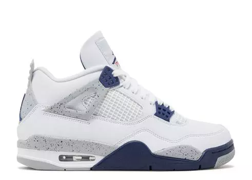 Кроссовки Air Jordan Air Jordan 4 Retro 'Midnight Navy', белый