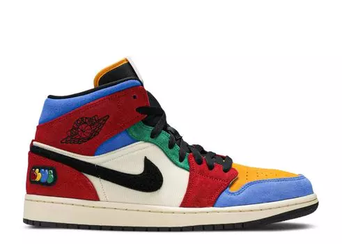 Кроссовки Air Jordan Blue The Great X Air Jordan 1 Mid 'Fearless', разноцветный