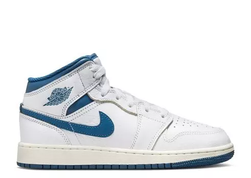 Кроссовки Air Jordan Jordan 1 Mid Se Gs 'Industrial Blue', белый