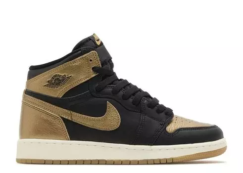Кроссовки Air Jordan Jordan 1 Retro High OG GS, цвет Black Metallic Gold