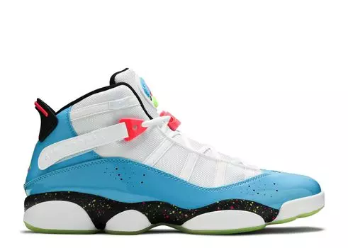 Кроссовки Air Jordan Jordan 6 Rings 'Blue Fury Cyber Pink', белый