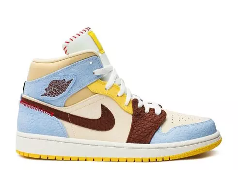 Кроссовки Air Jordan Maison Chateau Rouge X Air Jordan 1 Mid Se 'Fearless', разноцветный