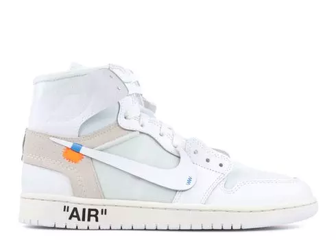 Кроссовки Air Jordan Off-White X Air Jordan 1 Retro High Og 'White' 2018, белый