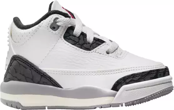 Кроссовки Air Jordan Toddler Jordan 3 Retro, белый/красный/серый