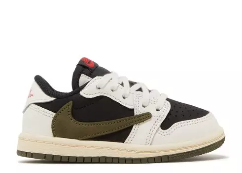 Кроссовки Air Jordan Travis Scott X Air Jordan 1 Retro Low Og Sp Td 'Olive', зеленый