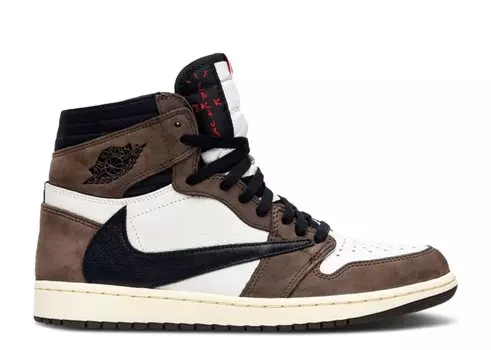Кроссовки Air Jordan Travis Scott X Air Jordan 1 Retro High Og 'Mocha' Sample, коричневый