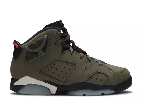 Кроссовки Air Jordan Travis Scott X Air Jordan 6 Retro Ps 'Olive', зеленый