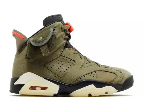 Кроссовки Air Jordan Travis Scott X Air Jordan 6 Retro 'Olive', зеленый
