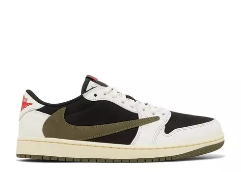 Кроссовки Air Jordan Travis Scott X Wmns Air Jordan 1 Retro Low Og Sp 'Olive', зеленый