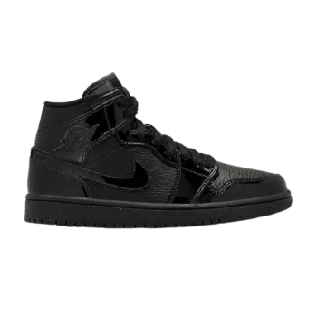 Кроссовки Air Jordan Wmns Air Jordan 1 Mid Patent 'Triple Black', черный