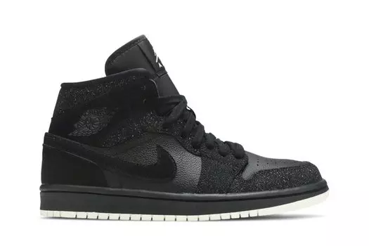 Кроссовки Air Jordan Wmns Air Jordan 1 Mid 'Black Glitter', черный