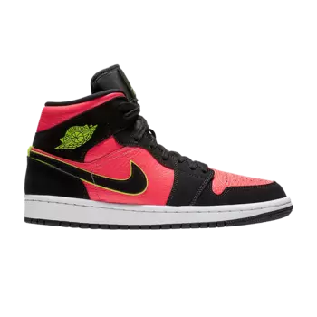 Кроссовки Air Jordan Wmns Air Jordan 1 Retro Mid 'Hot Punch Volt', красный
