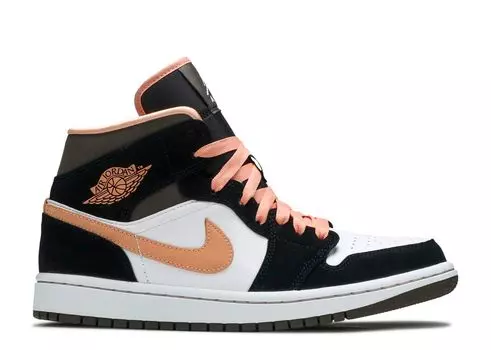 Кроссовки Air Jordan Wmns Air Jordan 1 Mid Se 'Peach Mocha', черный
