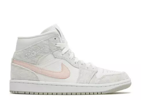Кроссовки Air Jordan Wmns Air Jordan 1 Mid Se 'Light Iron Ore', белый