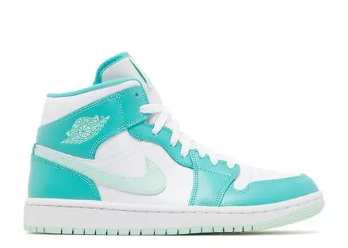 Кроссовки Air Jordan Wmns Air Jordan 1 Mid 'Marine Green', белый