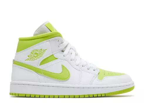Кроссовки Air Jordan Wmns Air Jordan 1 Mid 'White Lime', белый