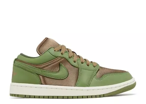 Кроссовки Air Jordan Wmns Air Jordan 1 Low Se 'Olive Brown Kelp', зеленый