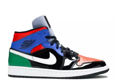 Кроссовки Air Jordan Wmns Air Jordan 1 Mid Se 'Multi Patent', разноцветный