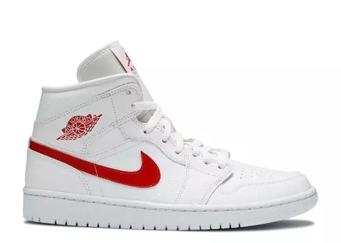 Кроссовки Air Jordan Wmns Air Jordan 1 Mid 'White University Red', белый