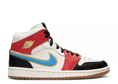Кроссовки Air Jordan Wmns Air Jordan 1 Mid Se 'Let(Her)Man', белый