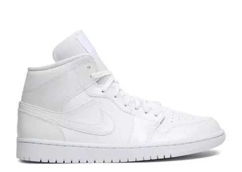 Кроссовки Air Jordan Wmns Air Jordan 1 Mid 'Triple White', белый