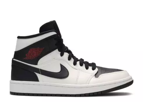Кроссовки Air Jordan Wmns Air Jordan 1 Mid 'White Black', белый