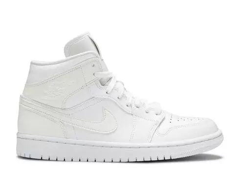 Кроссовки Air Jordan Wmns Air Jordan 1 Mid 'White Ivory', белый