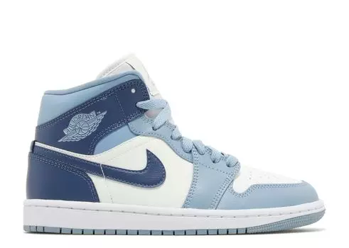 Кроссовки Air Jordan Wmns Air Jordan 1 Mid 'Sail Diffused Blue', синий