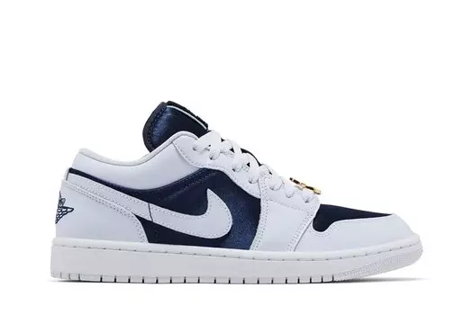 Кроссовки Air Jordan Wmns Air Jordan 1 Low SE Midnight Navy Gold Charms, синий