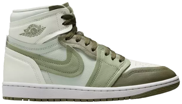 Кроссовки Air Jordan Wmns Air Jordan 1 High Method of Make 'Medium Olive Oil Green', зеленый