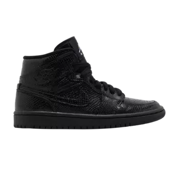 Кроссовки Air Jordan Wmns Air Jordan 1 Mid 'Black Snakeskin', черный