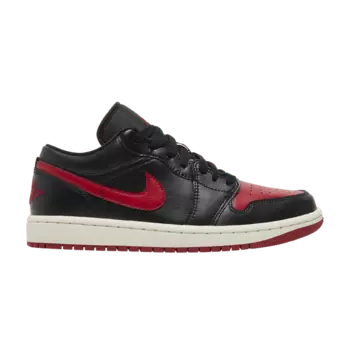 Кроссовки Air Jordan Wmns Air Jordan 1 Low 'Bred Sail', черный