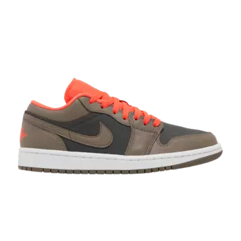 Кроссовки Air Jordan Wmns Air Jordan 1 Low SE 'Black Olive Bright Crimson', черный