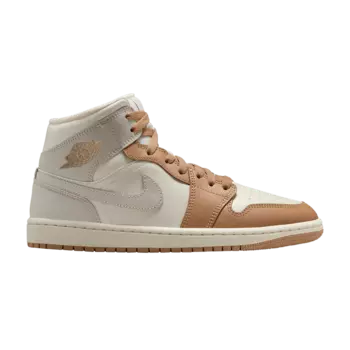 Кроссовки Air Jordan Wmns Air Jordan 1 Mid 'Pale Ivory Hemp', белый