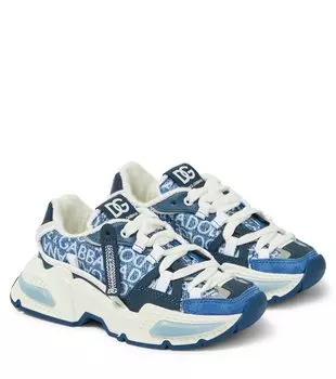 Кроссовки airmaster из денима и замши Dolce&Gabbana Kids, синий