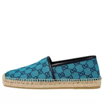 Кроссовки alejandro leather canvas espadrilles 'blue' Gucci, синий