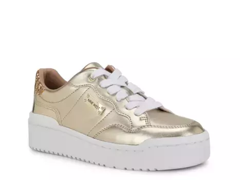 Кроссовки Aleno Platform Sneaker Nine West, золотой/металлик